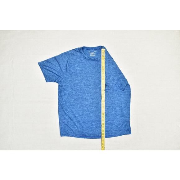 Under Armour Men's Tech Tee Blue Heather Regular Size LG Gym Run Short Sleeve - Picture 5 of 8